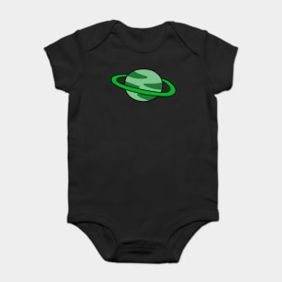 Green Ringed Planet Baby Bodysuit